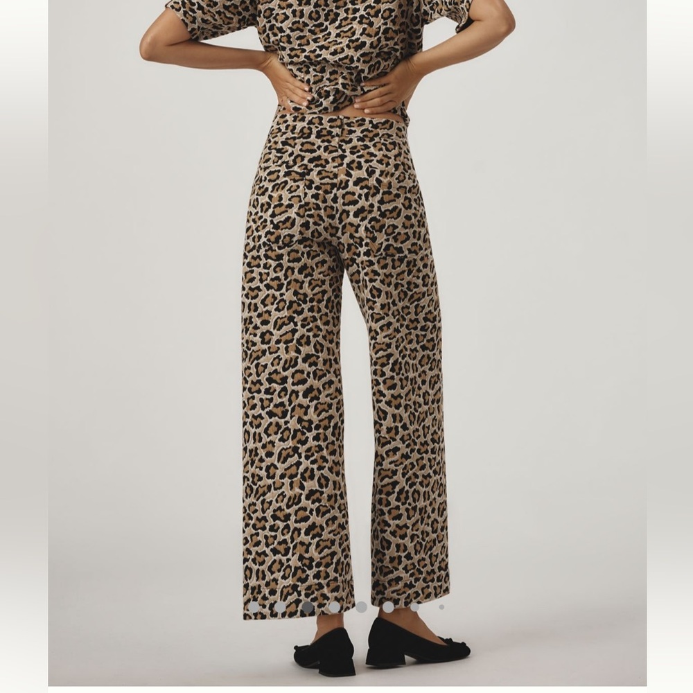 The Ettie High-Rise Crop Leopard Print Wide-Leg Pants by Maeve: Knit Edition - Picture 3 of 6